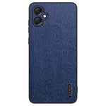Til Samsung Galaxy A05 4G Mobiltelefonbagcover i PU-læder med træstruktur og PC+TPU