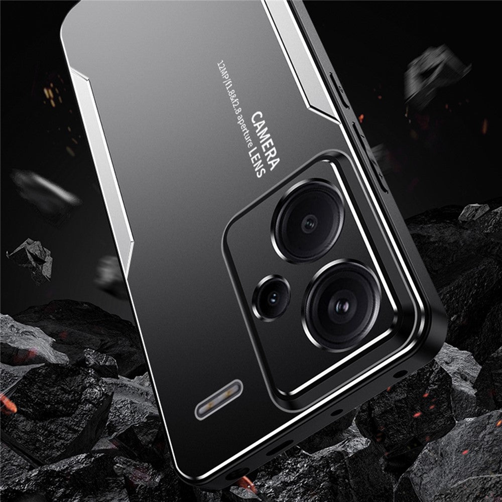 For Xiaomi Redmi Note 13 Pro+ 5G Case Aluminium Alloy+TPU+PC Airbag Protection Protective Shell with Lens Cover