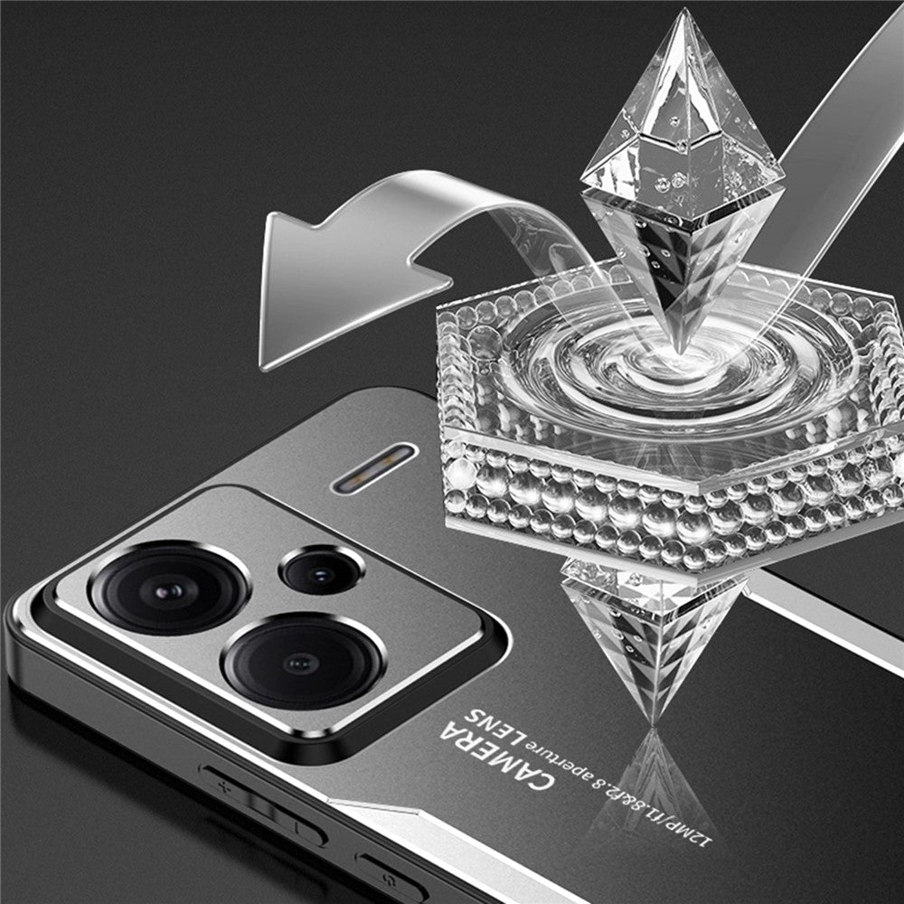 For Xiaomi Redmi Note 13 Pro+ 5G Case Aluminium Alloy+TPU+PC Airbag Protection Protective Shell with Lens Cover
