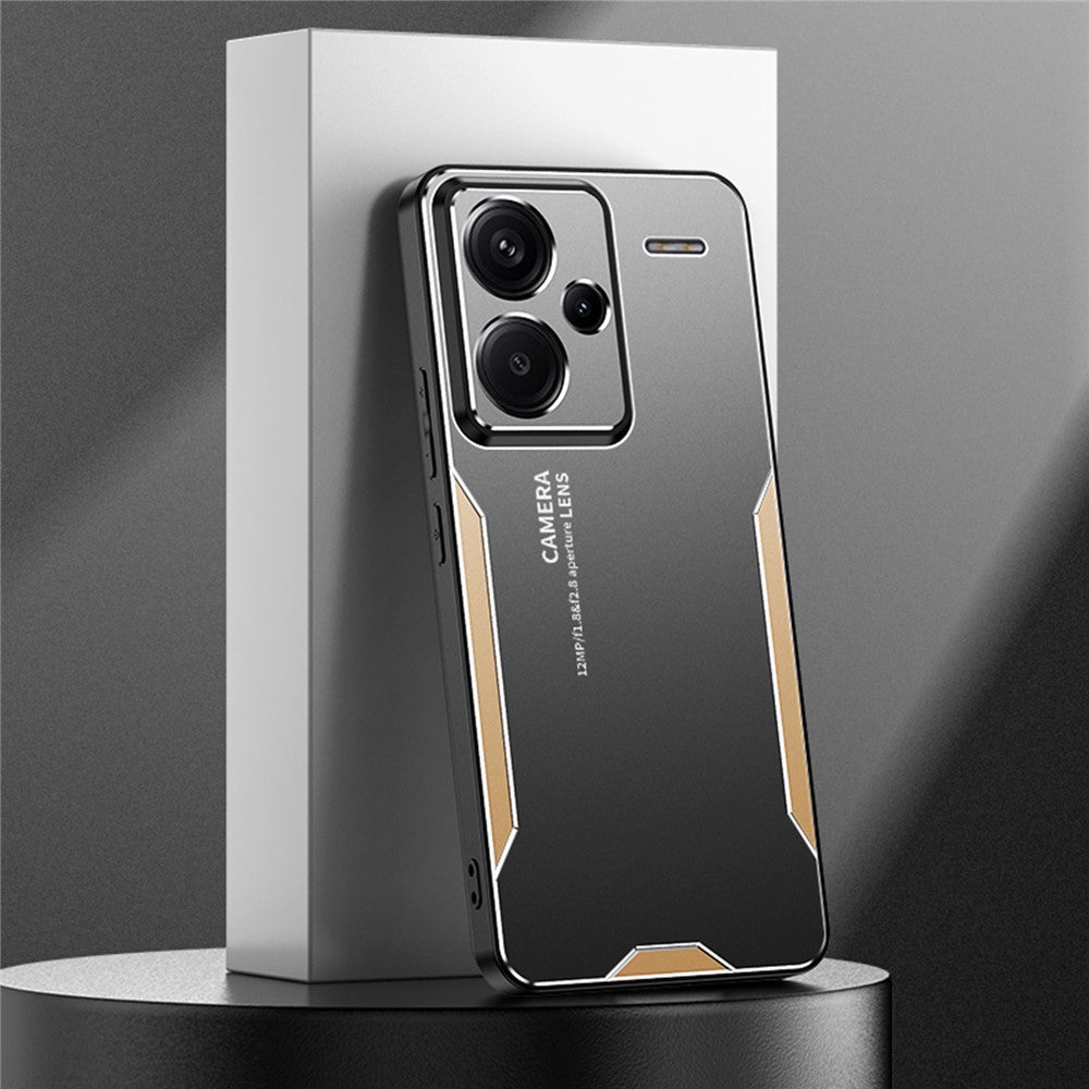 For Xiaomi Redmi Note 13 Pro+ 5G Case Aluminium Alloy+TPU+PC Airbag Protection Protective Shell with Lens Cover