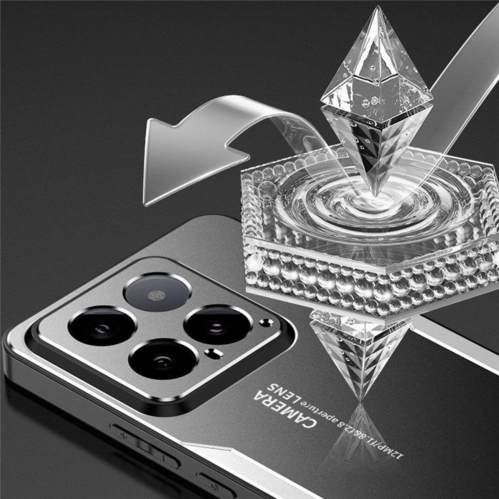 For Xiaomi 14 Case Aluminium Alloy+TPU+PC Honeycomb Holes Design Phone Guard Cover