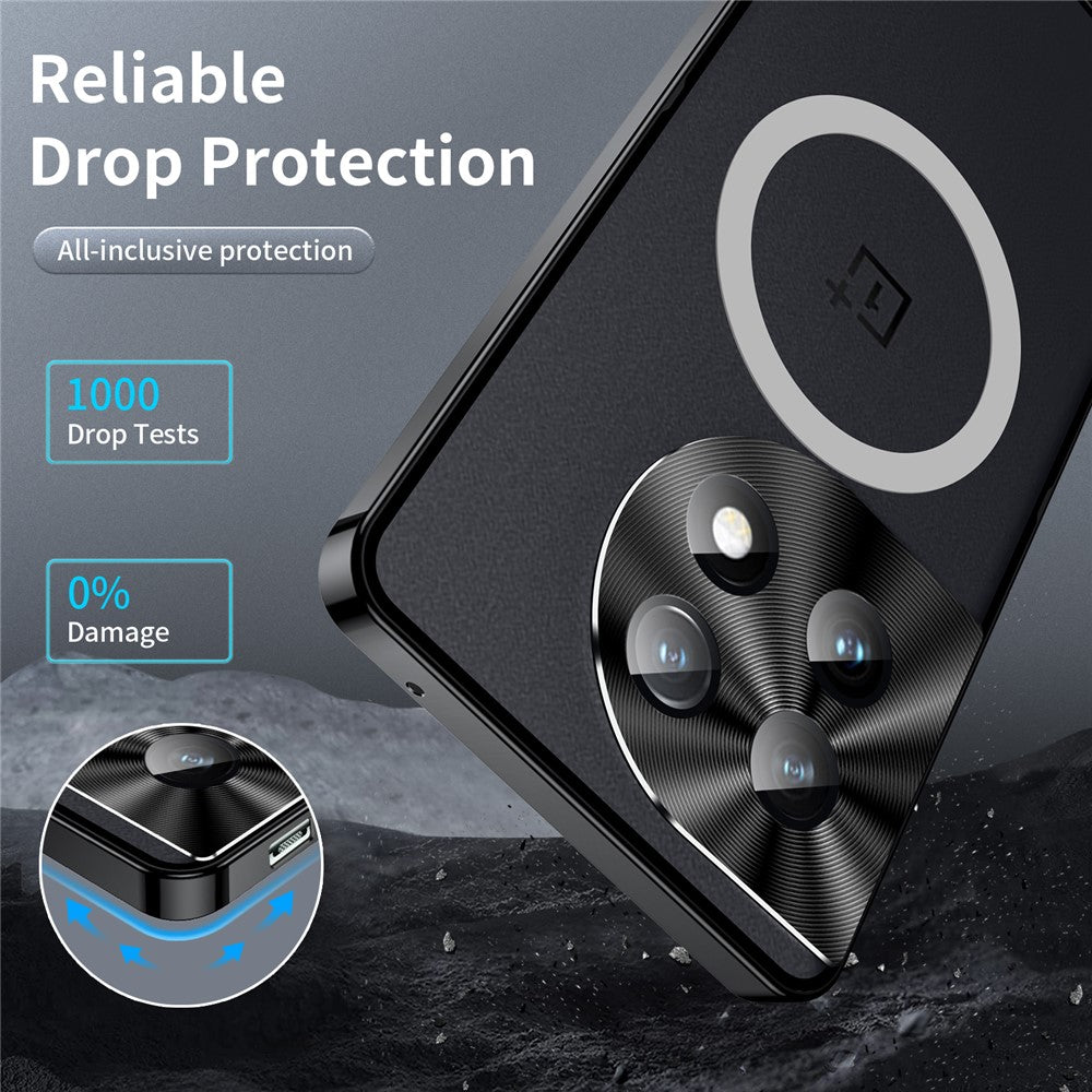 OnePlus 12 5G Matt Skal Magnetiskt Skal Metallram Skyddande mobilskydd