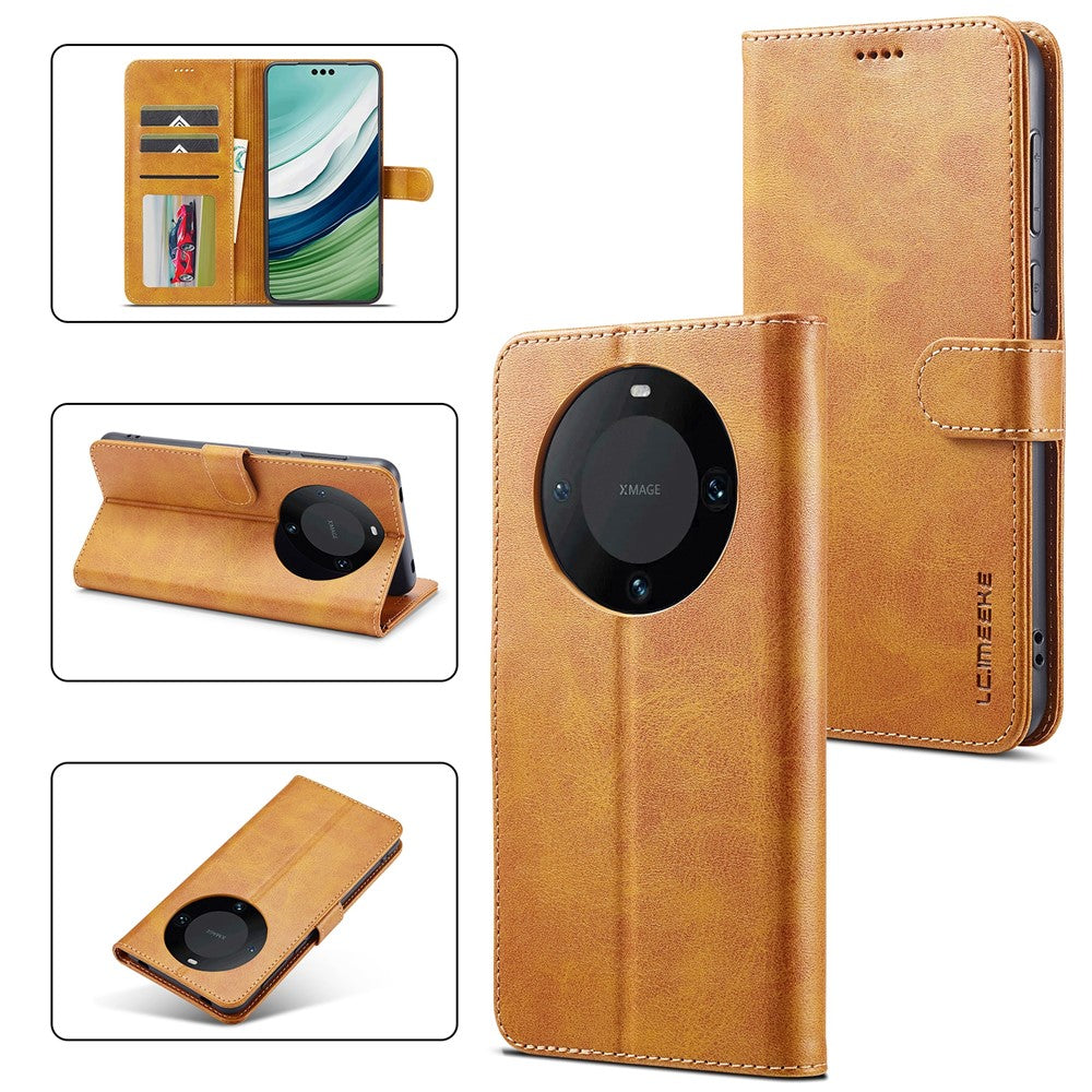 LC.IMEEKE For Honor X50 5G Case Calf Texture PU Leather Stand Wallet Phone Cover