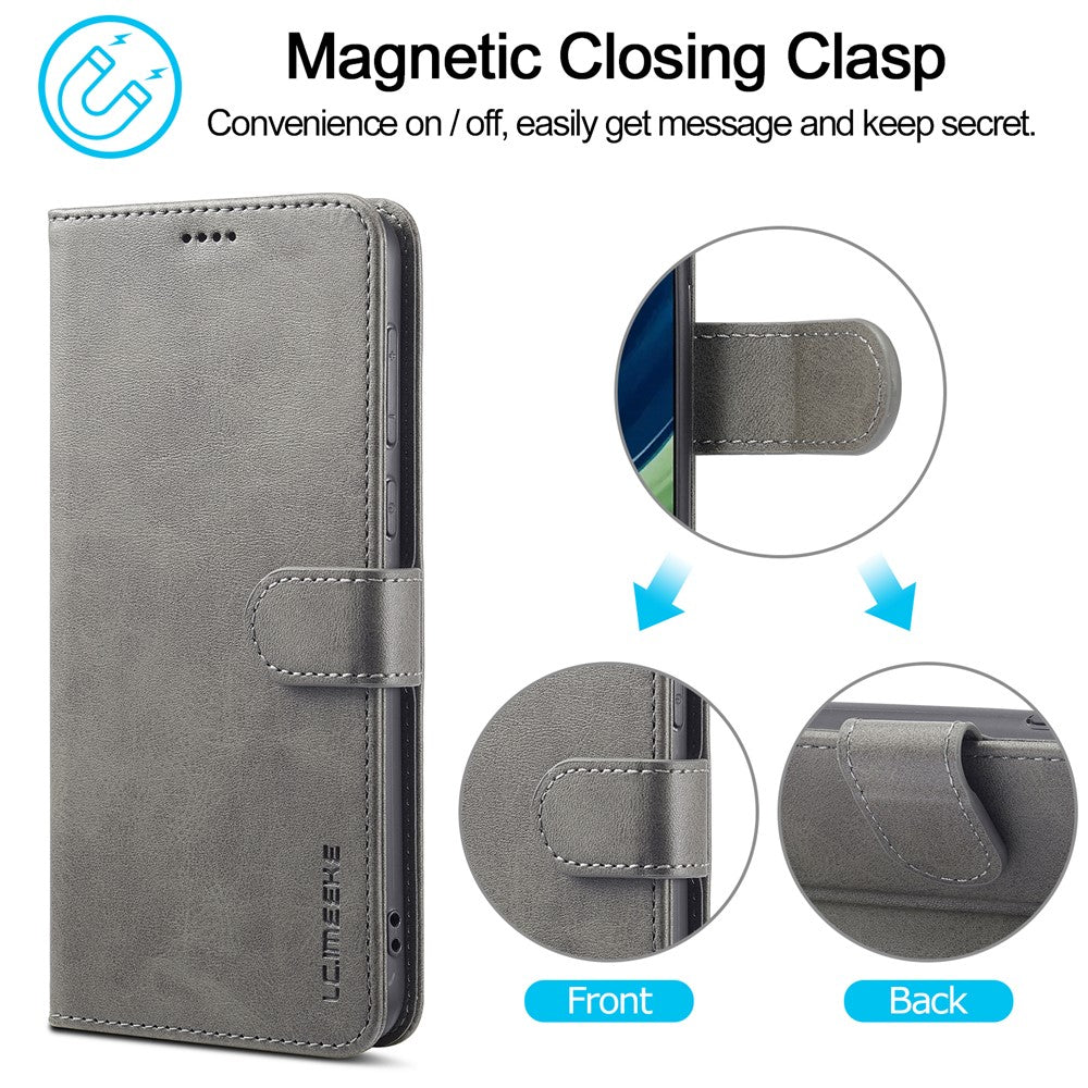 LC.IMEEKE For Huawei Mate 60 Pro+ / Mate 60 Pro Calf Texture Phone Case PU Leather Stand Wallet Cover