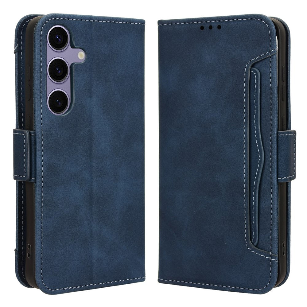 For Samsung Galaxy S24+ Multiple Card Slots Leather Case with Wallet Stand