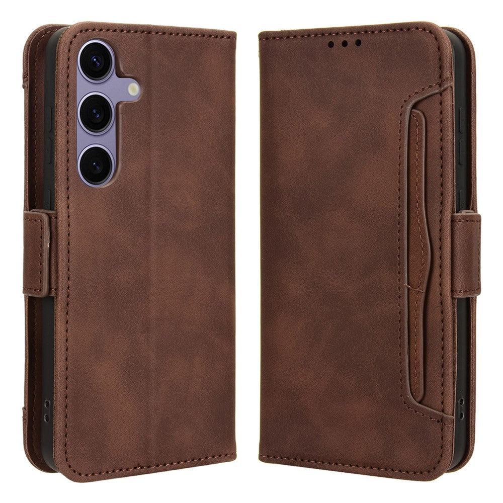 For Samsung Galaxy S24+ Multiple Card Slots Leather Case with Wallet Stand
