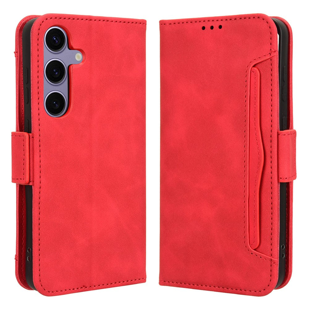 For Samsung Galaxy S24+ Multiple Card Slots Leather Case with Wallet Stand