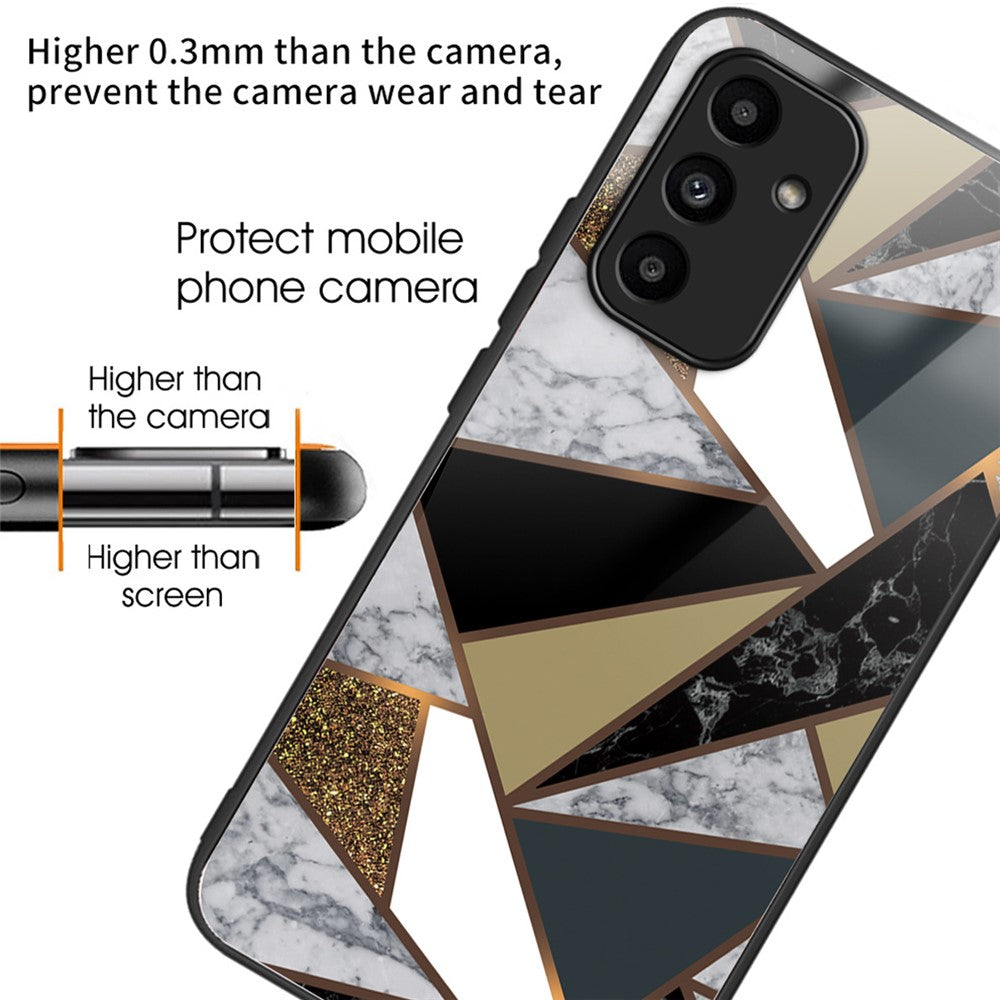 Til Samsung Galaxy A15 4G / 5G Hærdet Glas Cover Stødabsorberende Telefoncover Marmormønster