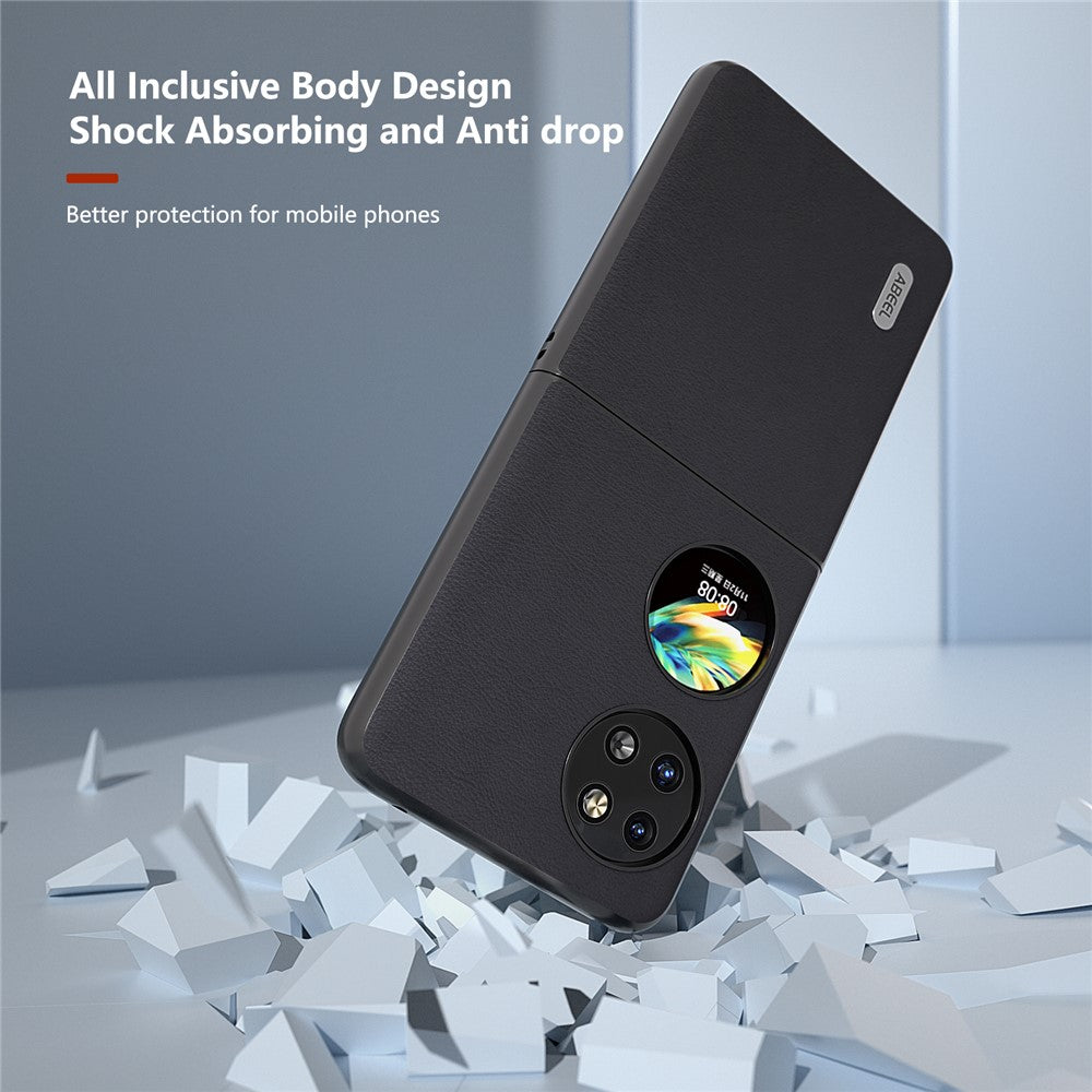 ABEEL För Huawei Pocket 2 mobilskal Reptåligt PU-läder + PC-skydd