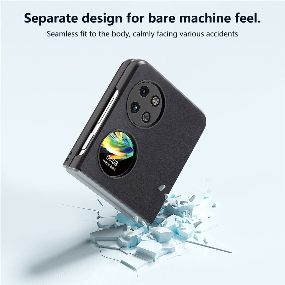ABEEL För Huawei Pocket 2 mobilskal Reptåligt PU-läder + PC-skydd