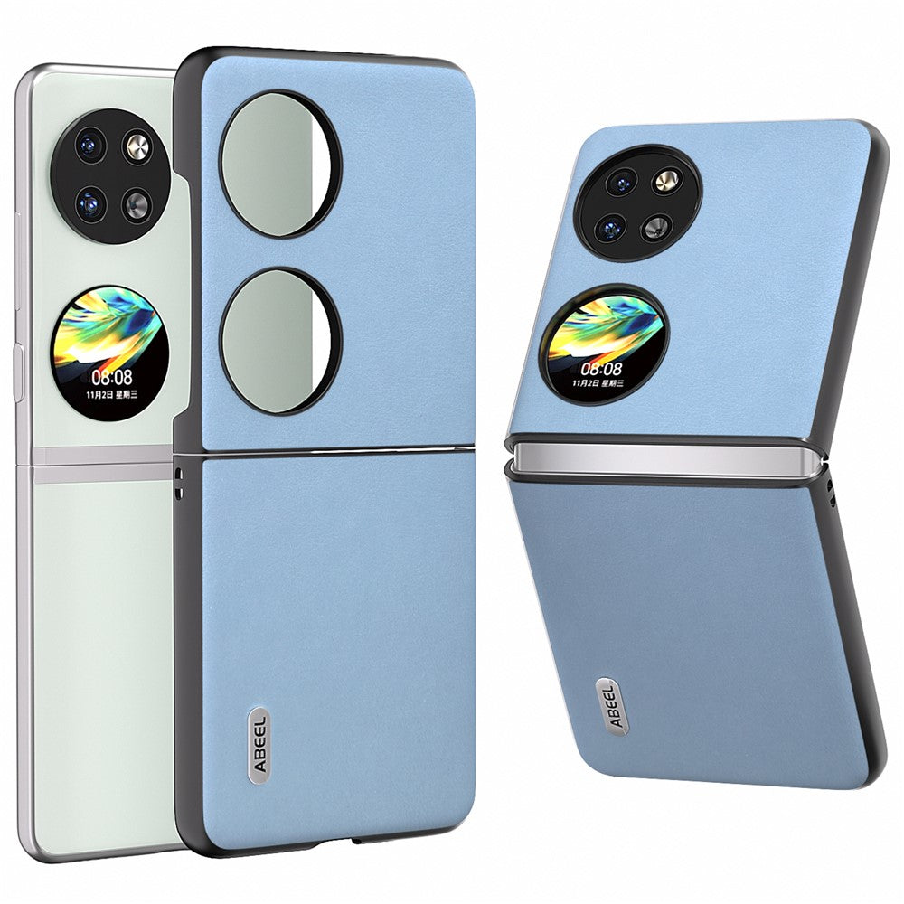ABEEL För Huawei Pocket 2 mobilskal Reptåligt PU-läder + PC-skydd