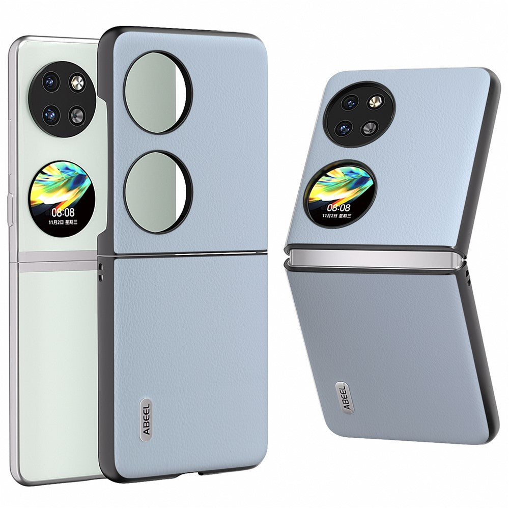 ABEEL För Huawei Pocket 2 mobilskal Ekologiskt Läder + Hårt PC Skyddsfodral