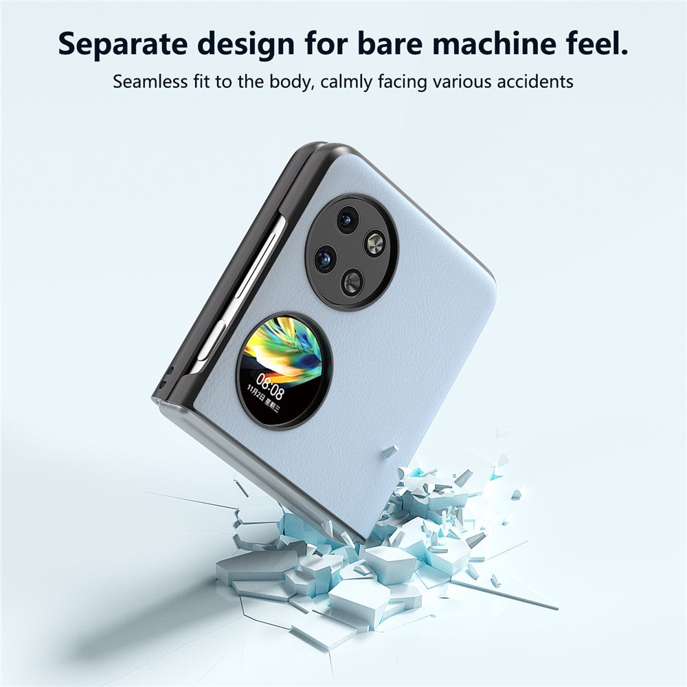 ABEEL För Huawei Pocket 2 mobilskal Ekologiskt Läder + Hårt PC Skyddsfodral