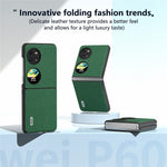 ABEEL For Huawei Pocket 2 Phone Case Genuine Cow Leather with Hard PC Inner Shell Litchi Texture