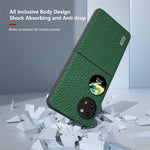 ABEEL For Huawei Pocket 2 Phone Case Genuine Cow Leather with Hard PC Inner Shell Litchi Texture