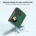 ABEEL For Huawei Pocket 2 Phone Case Genuine Cow Leather with Hard PC Inner Shell Litchi Texture