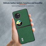 ABEEL For Huawei Pocket 2 Phone Case Genuine Cow Leather with Hard PC Inner Shell Litchi Texture