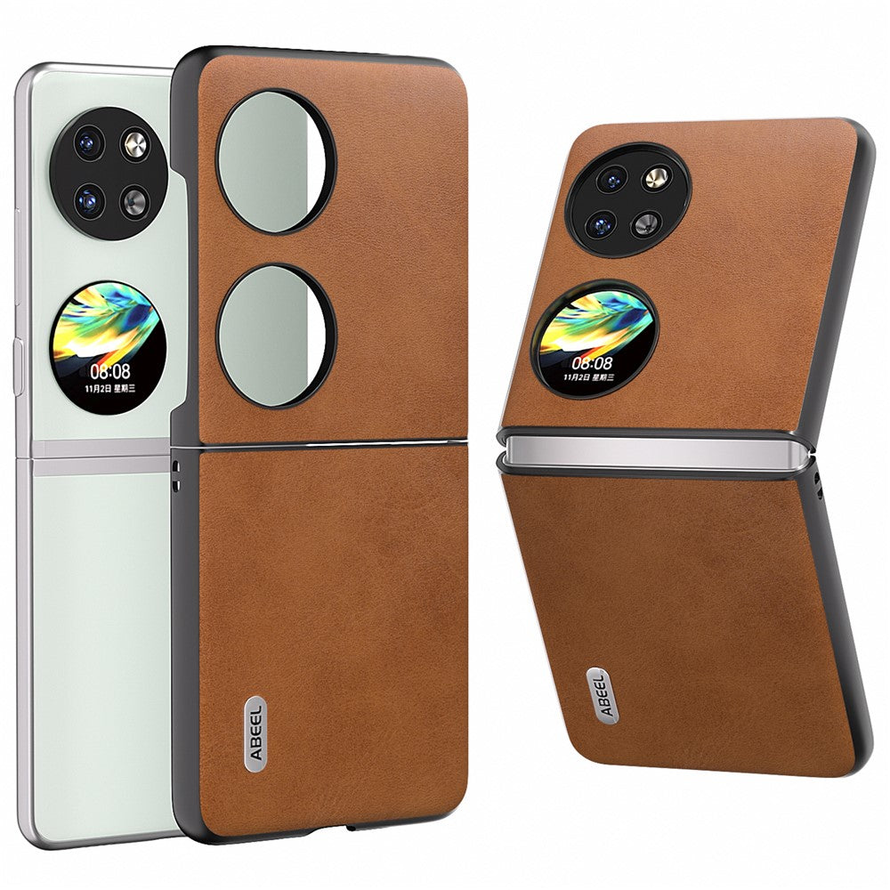ABEEL For Huawei Pocket 2 Phone Case PU Leather + Hard PC Cover Anti-Shock