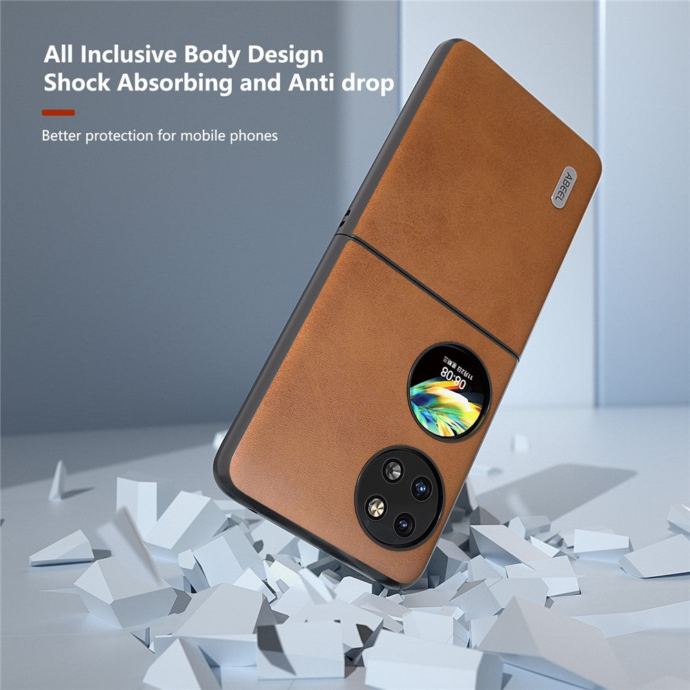 ABEEL For Huawei Pocket 2 Phone Case PU Leather + Hard PC Cover Anti-Shock