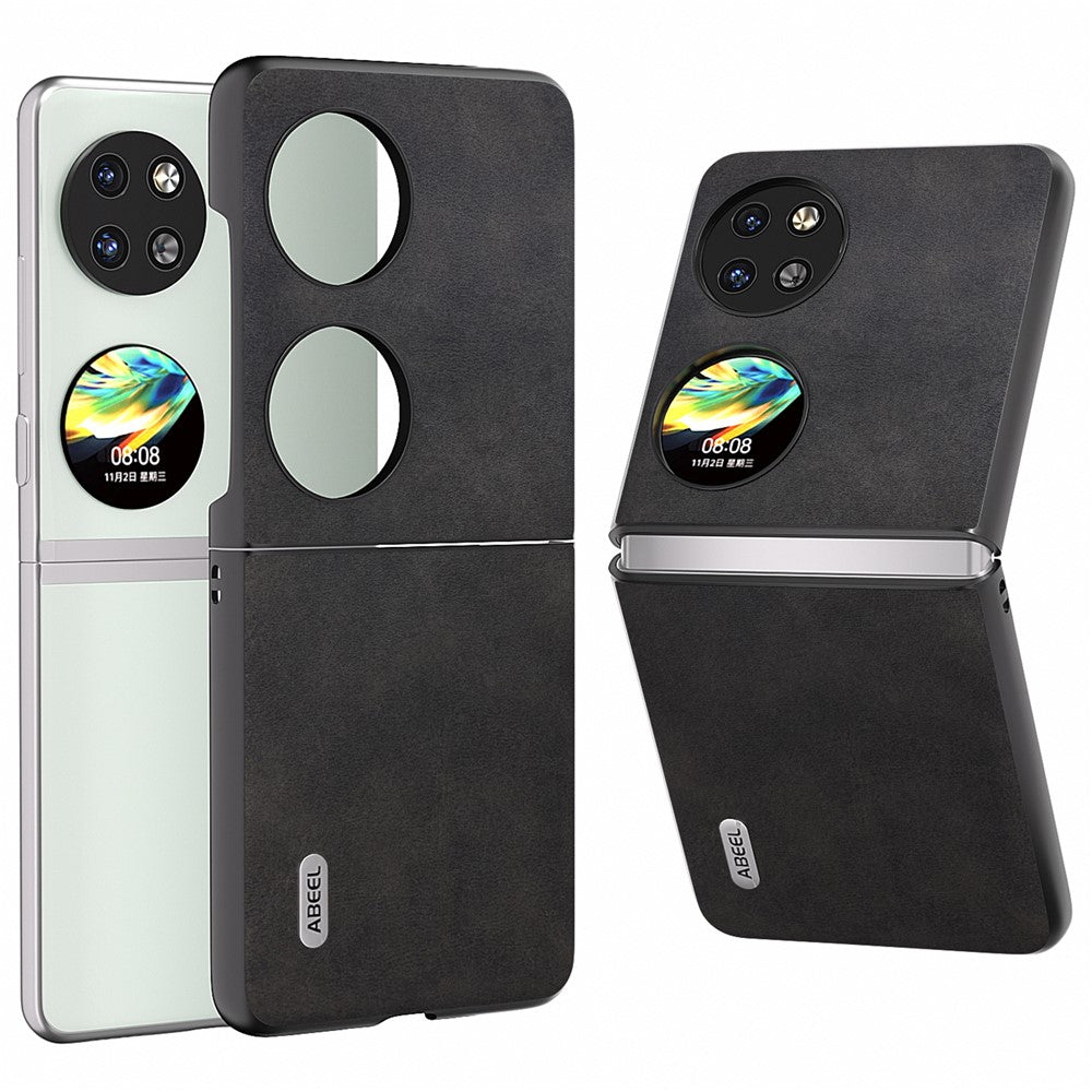 ABEEL For Huawei Pocket 2 Phone Case PU Leather + Hard PC Cover Anti-Shock