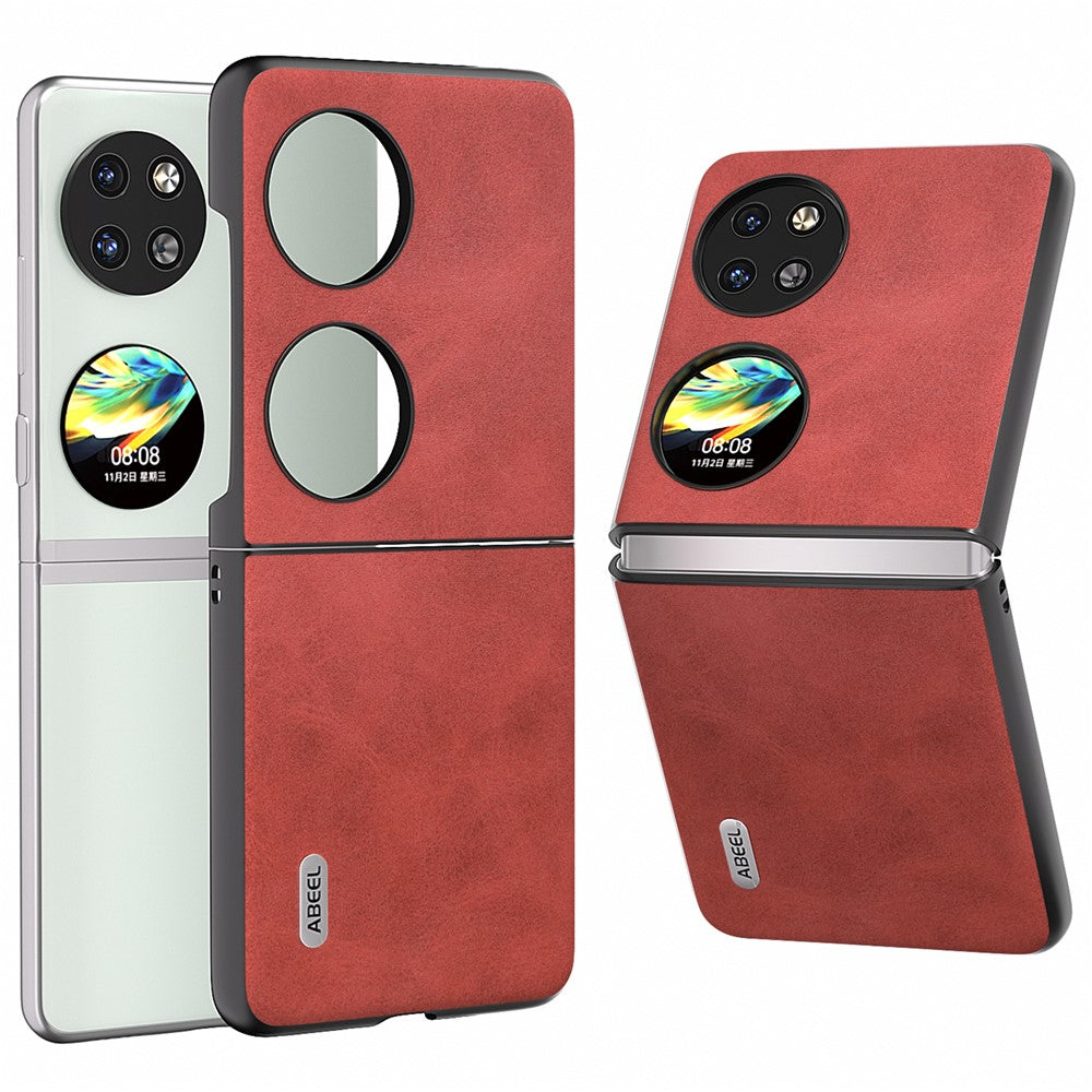 ABEEL For Huawei Pocket 2 Phone Case PU Leather + Hard PC Cover Anti-Shock