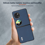 ABEEL For Huawei Pocket 2 Litchi Texture Case Genuine Cow Leather+PC Phone Cover
