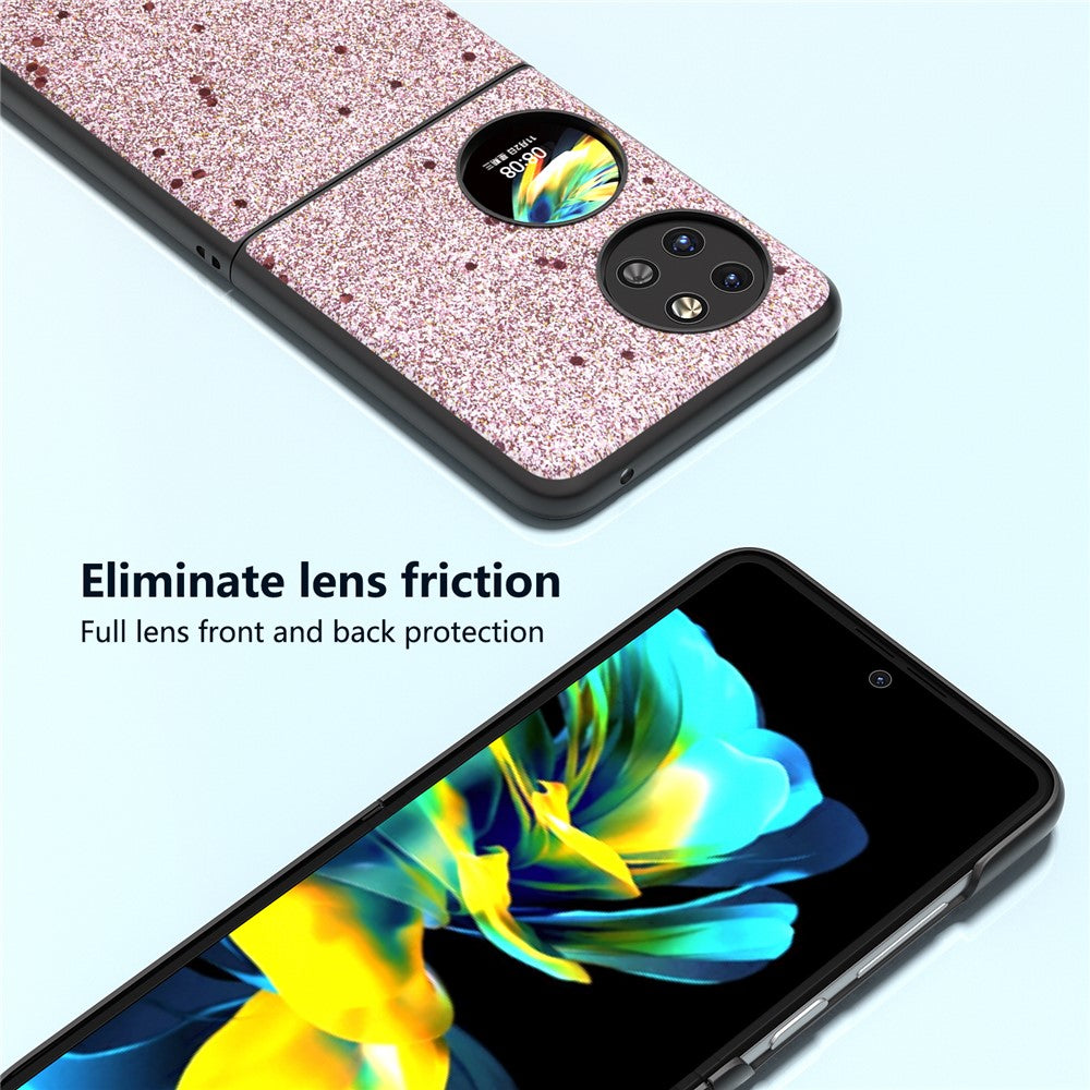 ABEEL For Huawei Pocket 2 Glitter Phone Case Slim PU Leather + Hard PC Protective Cover