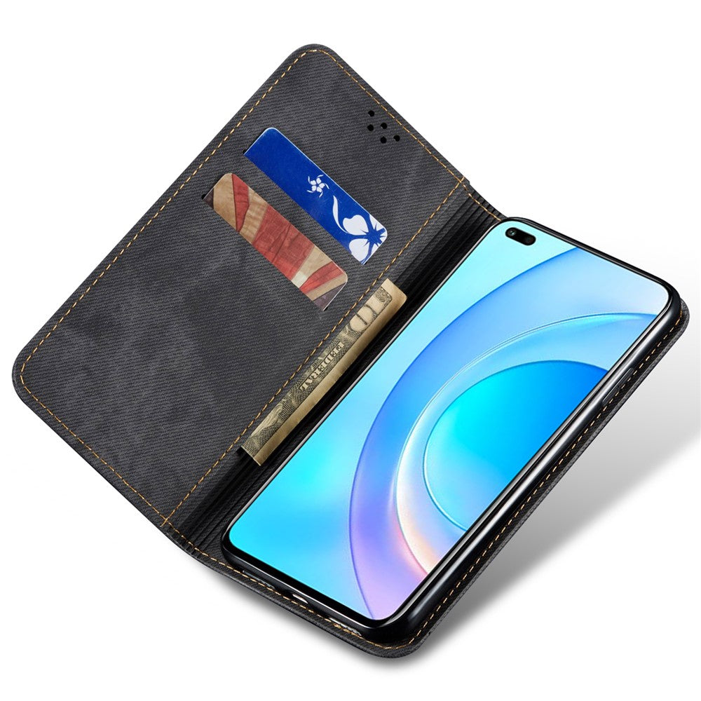 For Honor X8b 4G Cover Læder Folio Wallet Telefoncover Jeans Stof Tekstur