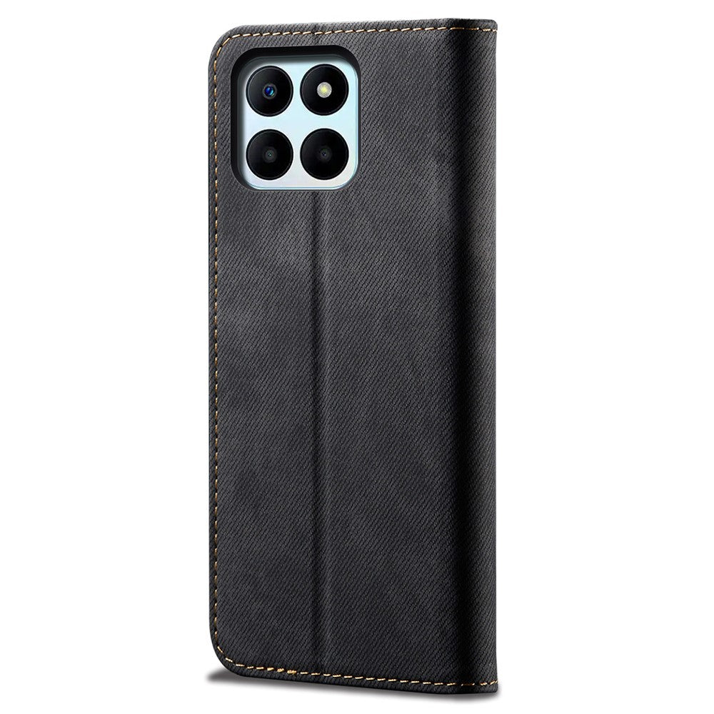 For Honor X8b 4G Cover Læder Folio Wallet Telefoncover Jeans Stof Tekstur