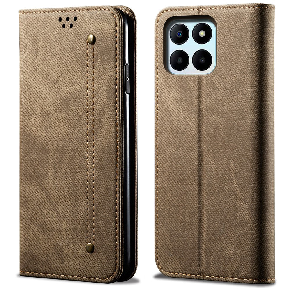 For Honor X8b 4G Cover Læder Folio Wallet Telefoncover Jeans Stof Tekstur