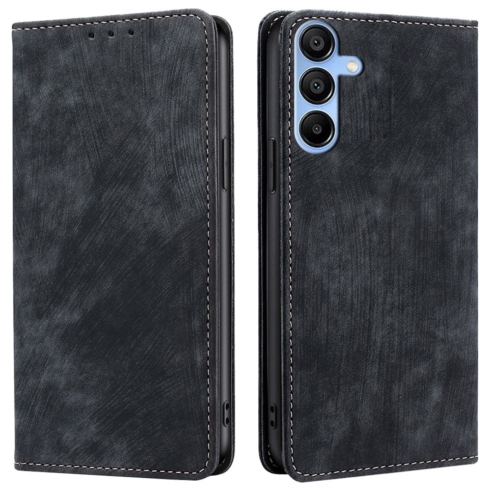 Til Samsung Galaxy A15 4G / A15 5G læderetui RFID-blokerende stander mobiltelefoncover