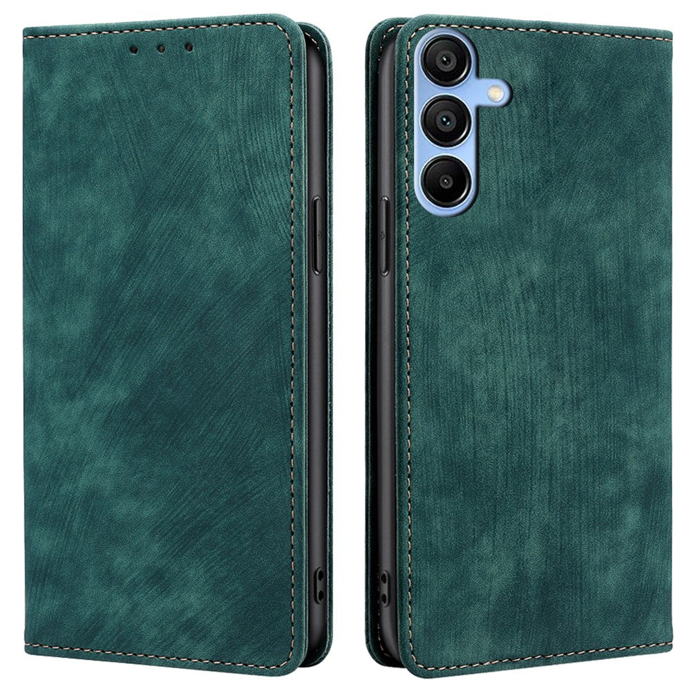 Til Samsung Galaxy A15 4G / A15 5G læderetui RFID-blokerende stander mobiltelefoncover