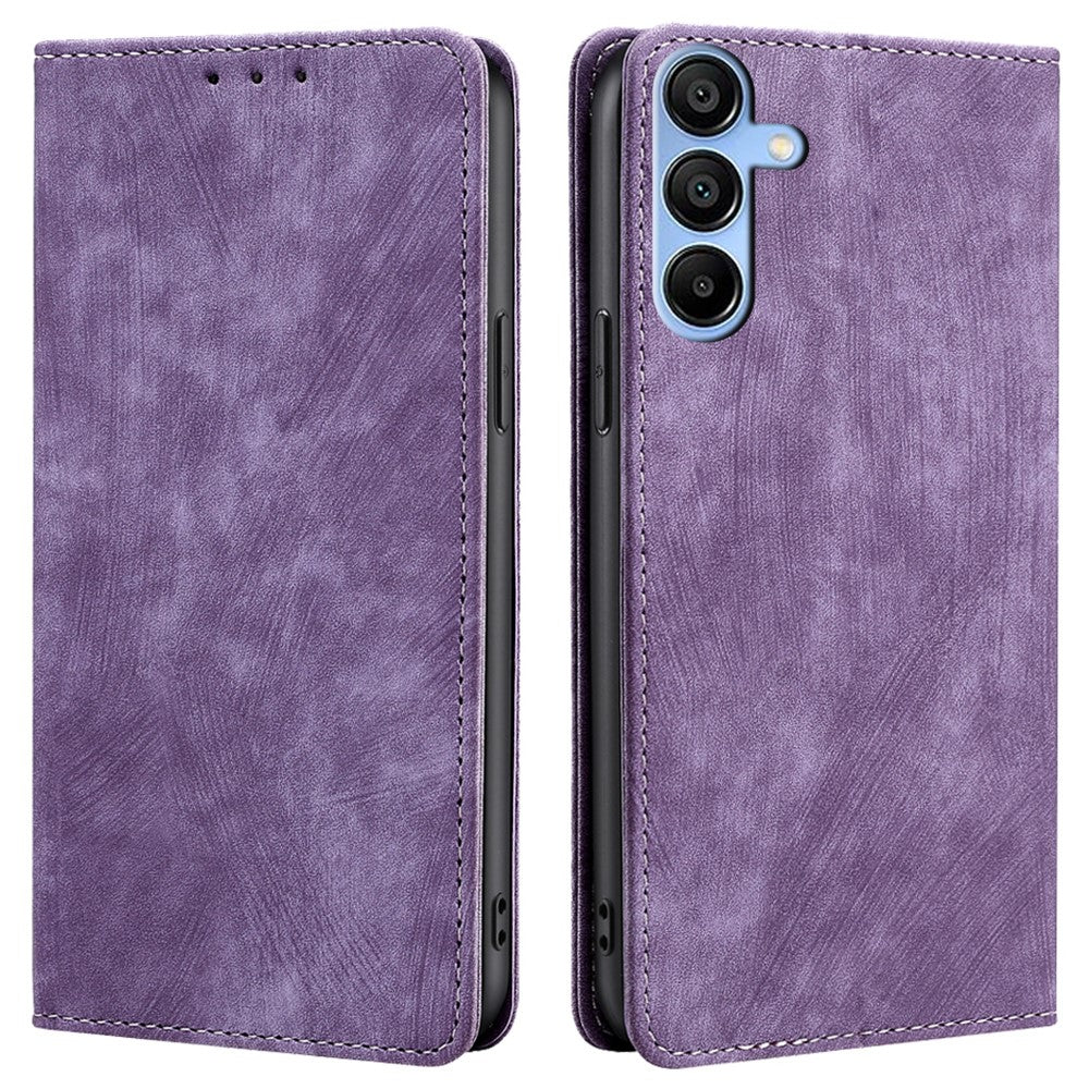 Til Samsung Galaxy A15 4G / A15 5G læderetui RFID-blokerende stander mobiltelefoncover