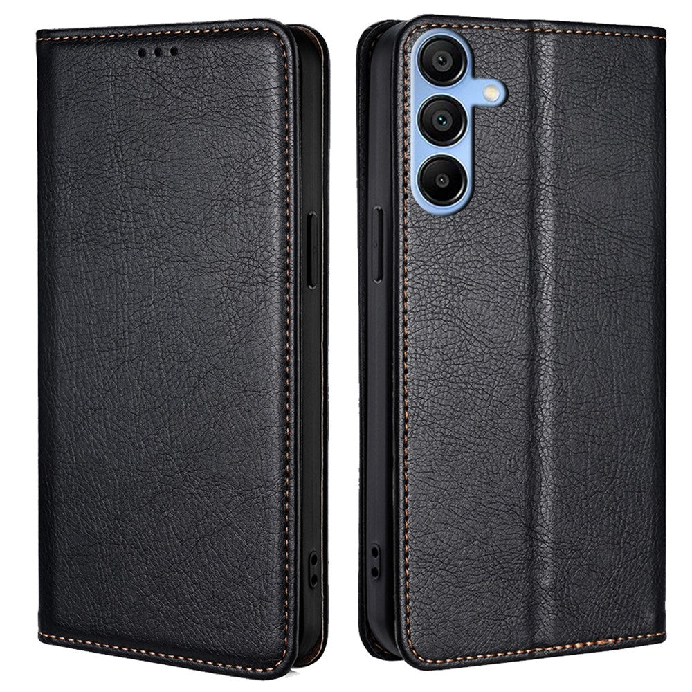 Til Samsung Galaxy A15 4G / A15 5G Cover Ensfarvet PU-læder Magnetisk Lukkende Telefonbeskyttelsescover