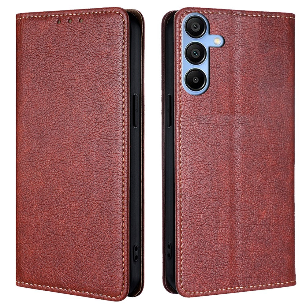 Til Samsung Galaxy A15 4G / A15 5G Cover Ensfarvet PU-læder Magnetisk Lukkende Telefonbeskyttelsescover