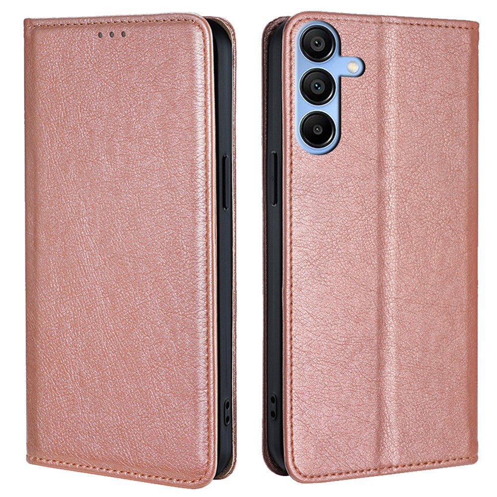 Til Samsung Galaxy A15 4G / A15 5G Cover Ensfarvet PU-læder Magnetisk Lukkende Telefonbeskyttelsescover