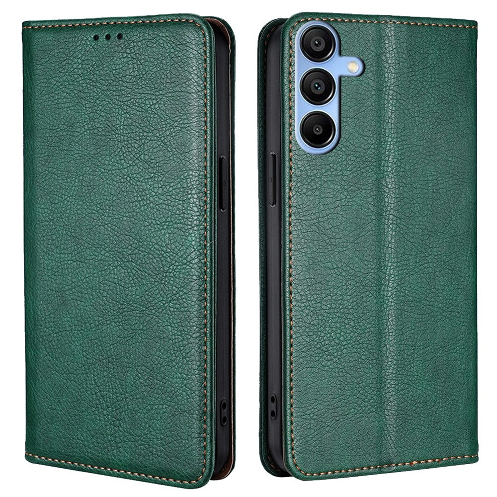 Til Samsung Galaxy A15 4G / A15 5G Cover Ensfarvet PU-læder Magnetisk Lukkende Telefonbeskyttelsescover