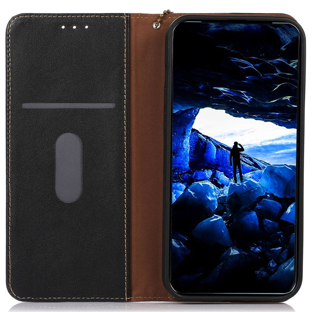 KHAZNEH For Xiaomi Redmi Note 13R Pro 5G Phone Case Genuine Cow Leather RFID Blocking