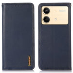 KHAZNEH For Xiaomi Redmi Note 13R Pro 5G Phone Case Genuine Cow Leather RFID Blocking