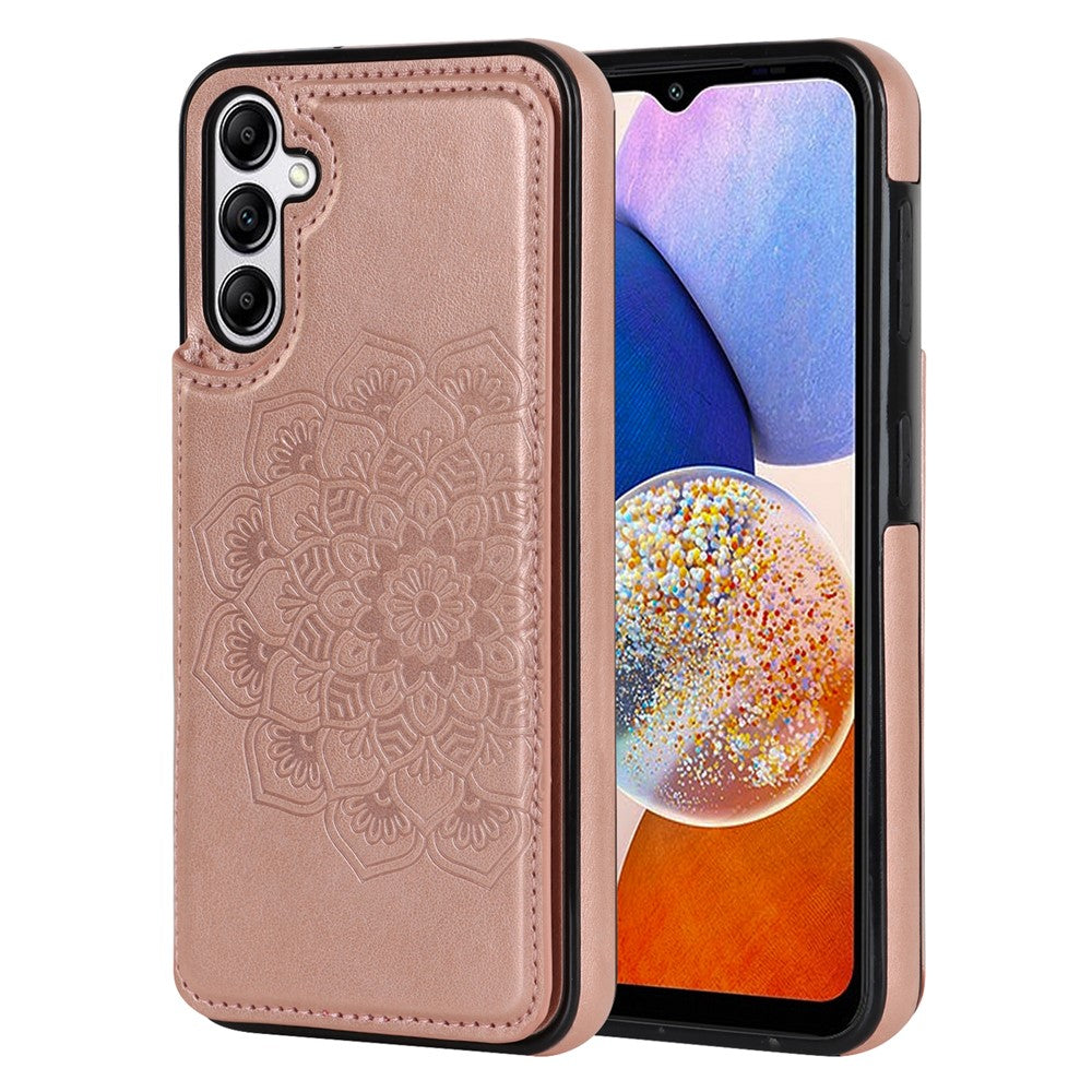 Til Samsung Galaxy A15 5G Magnetisk Telefon Cover Præget Mandala Blomst Kortlommer Cover