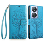 For Honor Play 50 Plus 5G / Play 8T 5G / X7b 4G / 90 Smart Case Imprinted Deer Tree Pattern Leather Phone Wallet Cover
