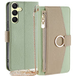 For Samsung Galaxy A25 5G (Global) (161.0 x 76.5 x 8.3mm) Magnetic Phone Case Zipper Pocket Leather Protective Cover