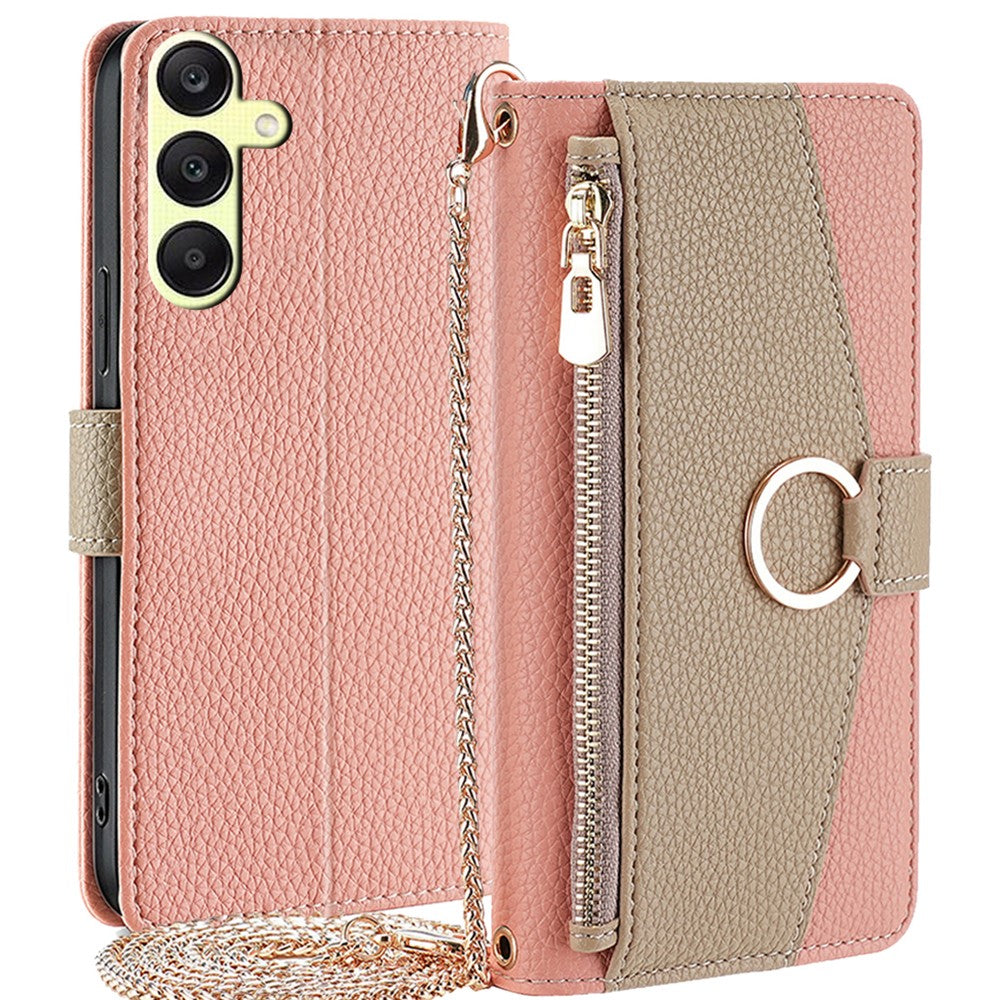 For Samsung Galaxy A25 5G (Global) (161.0 x 76.5 x 8.3mm) Magnetic Phone Case Zipper Pocket Leather Protective Cover