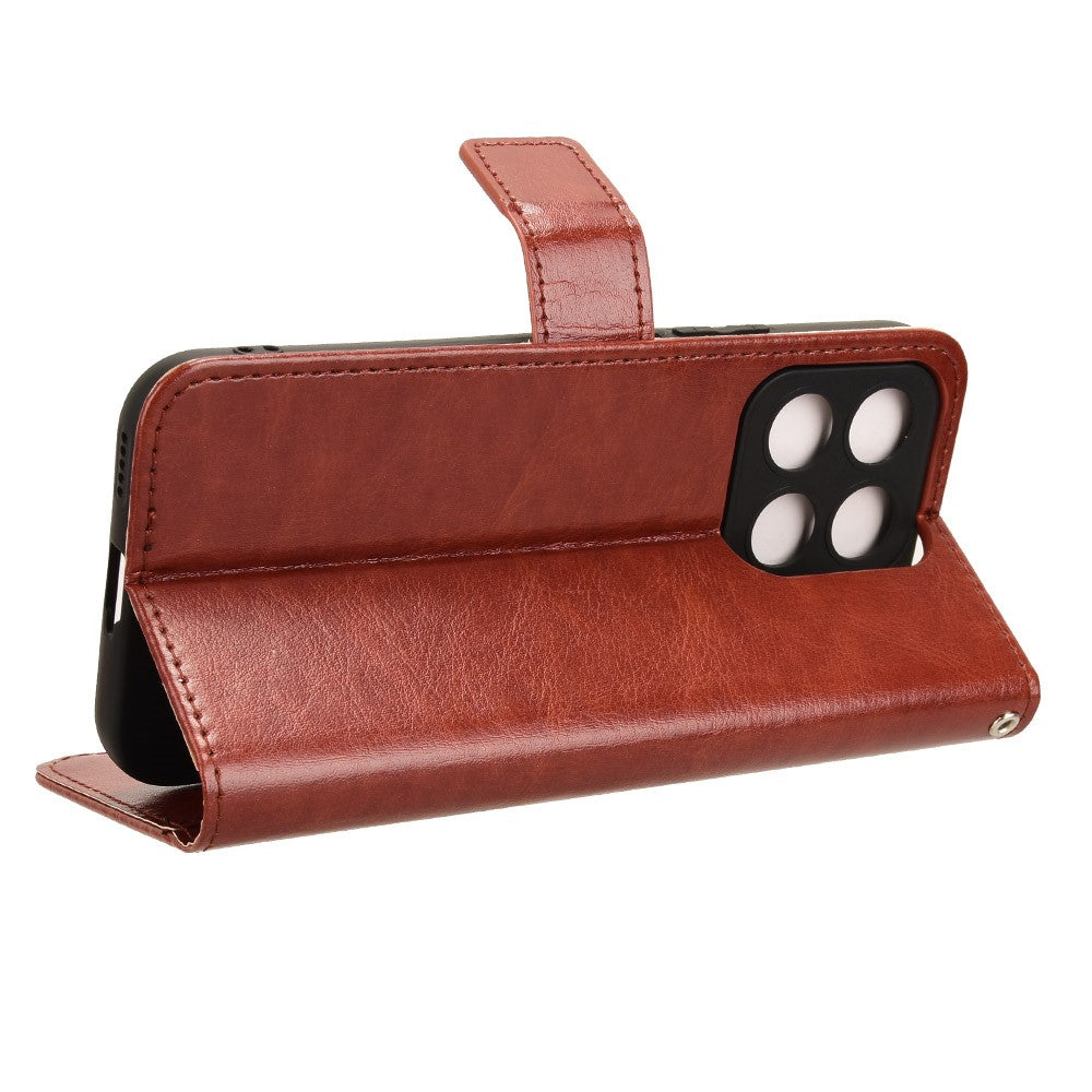 For Honor X8b 4G Cell Phone Case Magnetic Clasp Leather Protective Cover with Wallet Stand