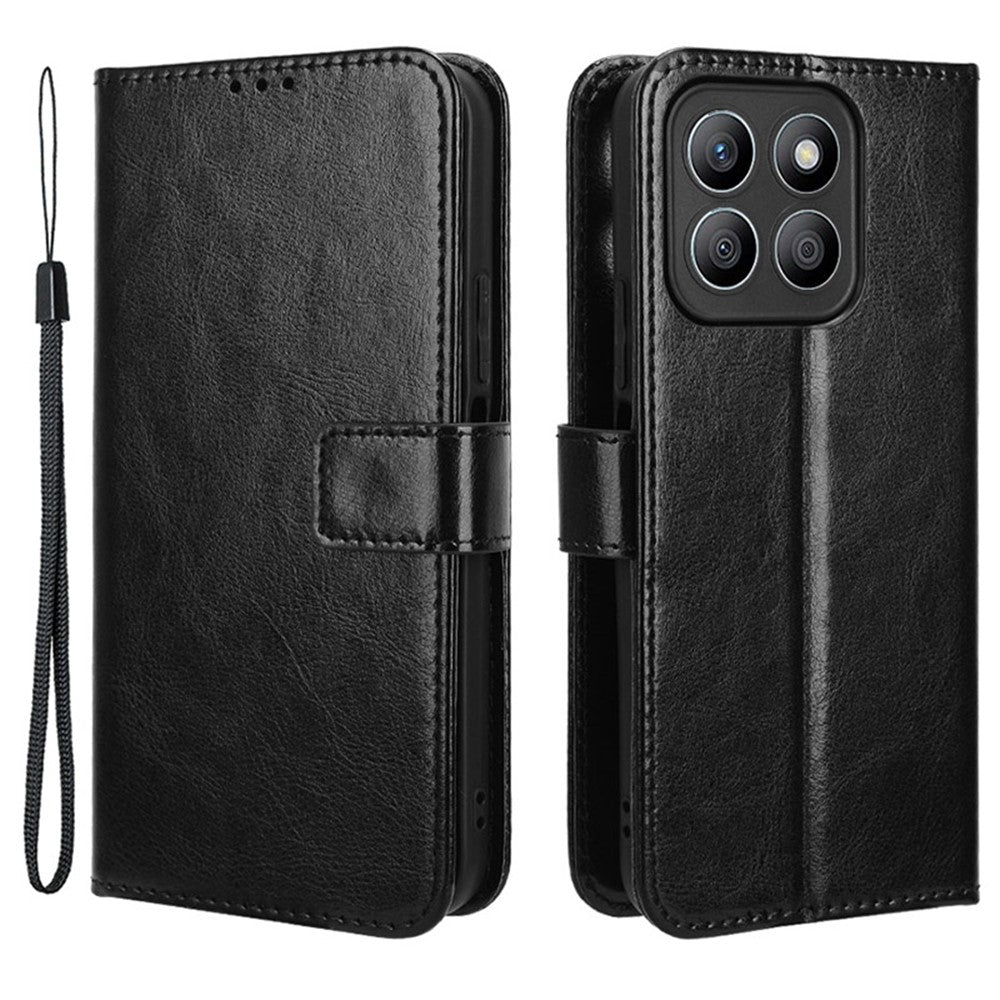 For Honor X8b 4G Cell Phone Case Magnetic Clasp Leather Protective Cover with Wallet Stand