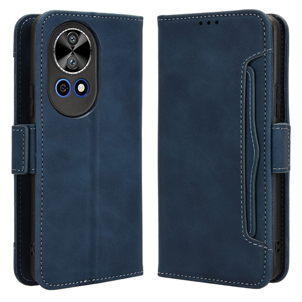 Huawei Nova 13 4G / Nova 13 5G / Nova 12 5G skal reptåligt PU-läder mobilskal stativ flera kortplatser skydd
