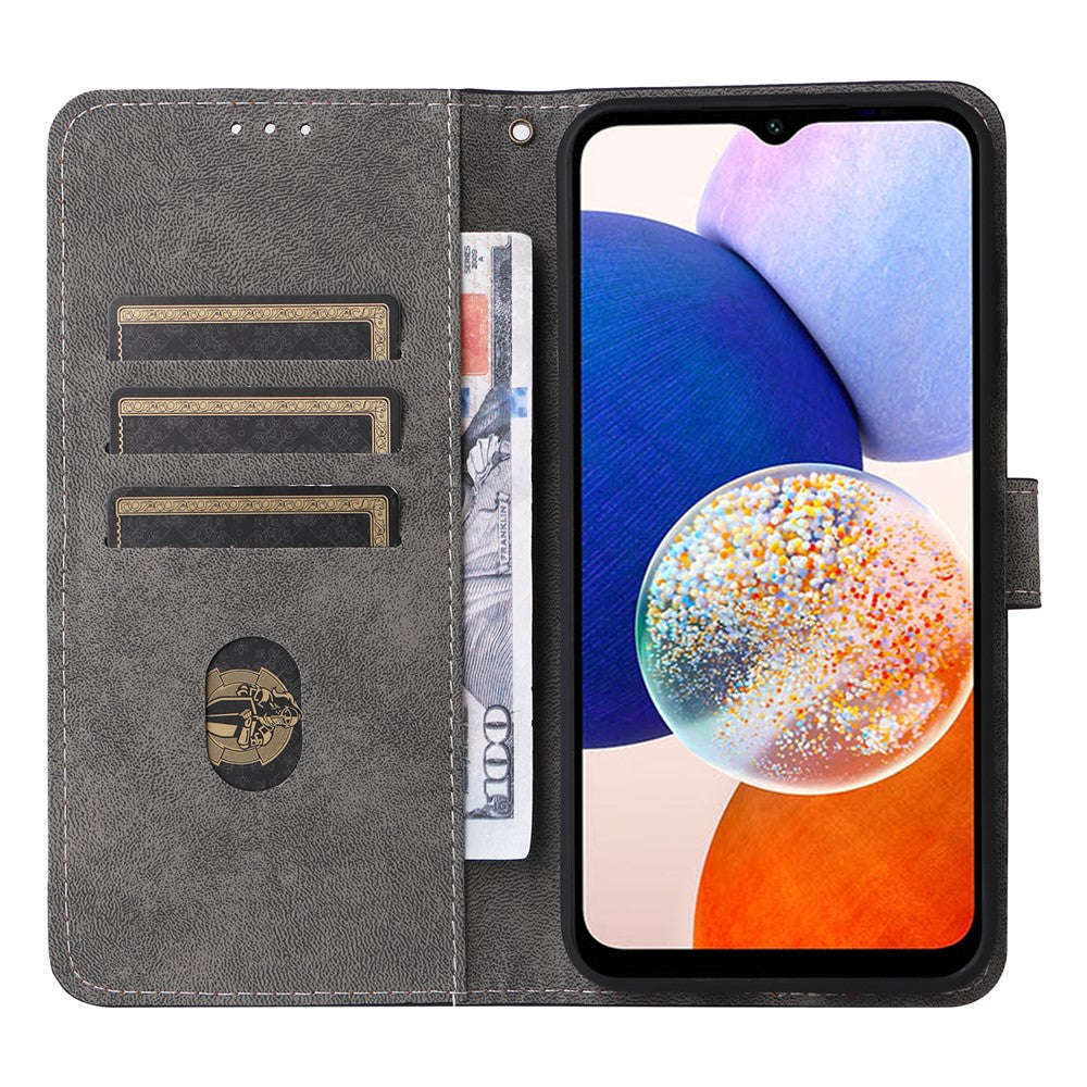 For Samsung Galaxy A15 5G / 4G Case RFID Blocking Phone Stand Cover Card Pouch with Hand Strap