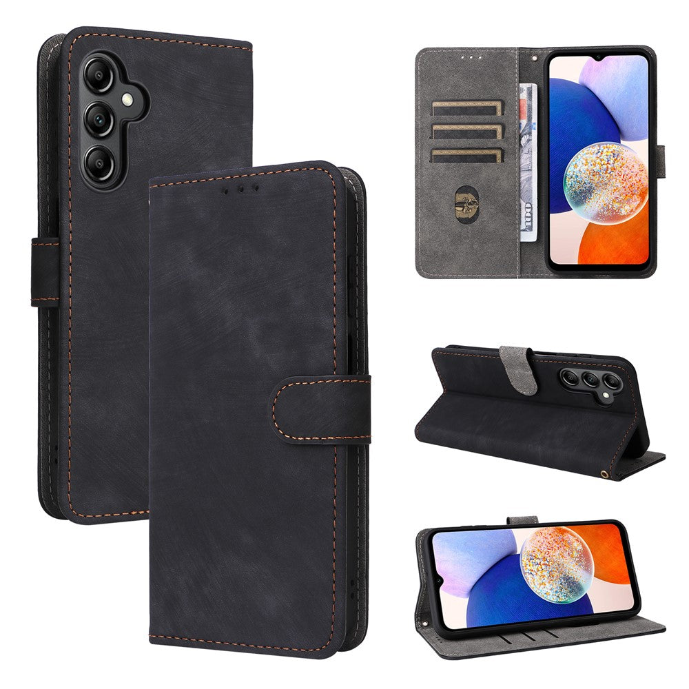 For Samsung Galaxy A15 5G / 4G Case RFID Blocking Phone Stand Cover Card Pouch with Hand Strap