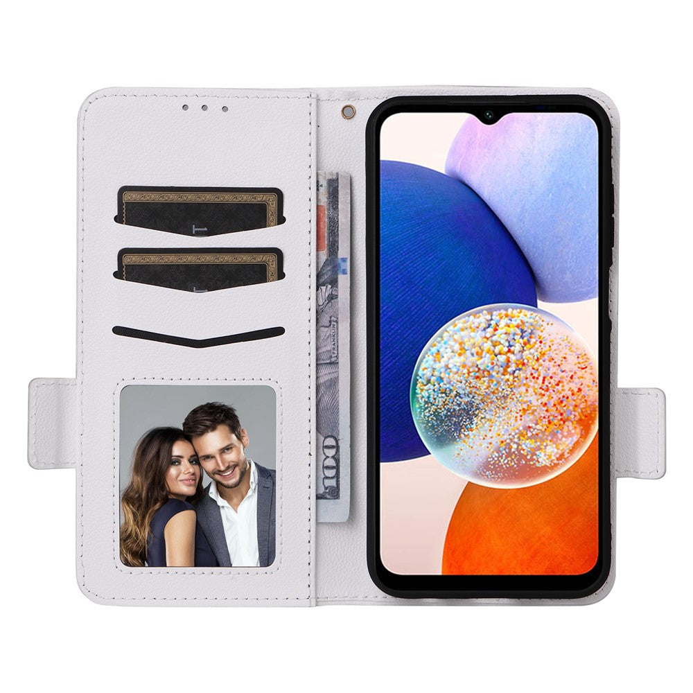 Samsung Galaxy A15 4G / 5G Plånboksfodral PU-läder Litchitextur mobilstativ