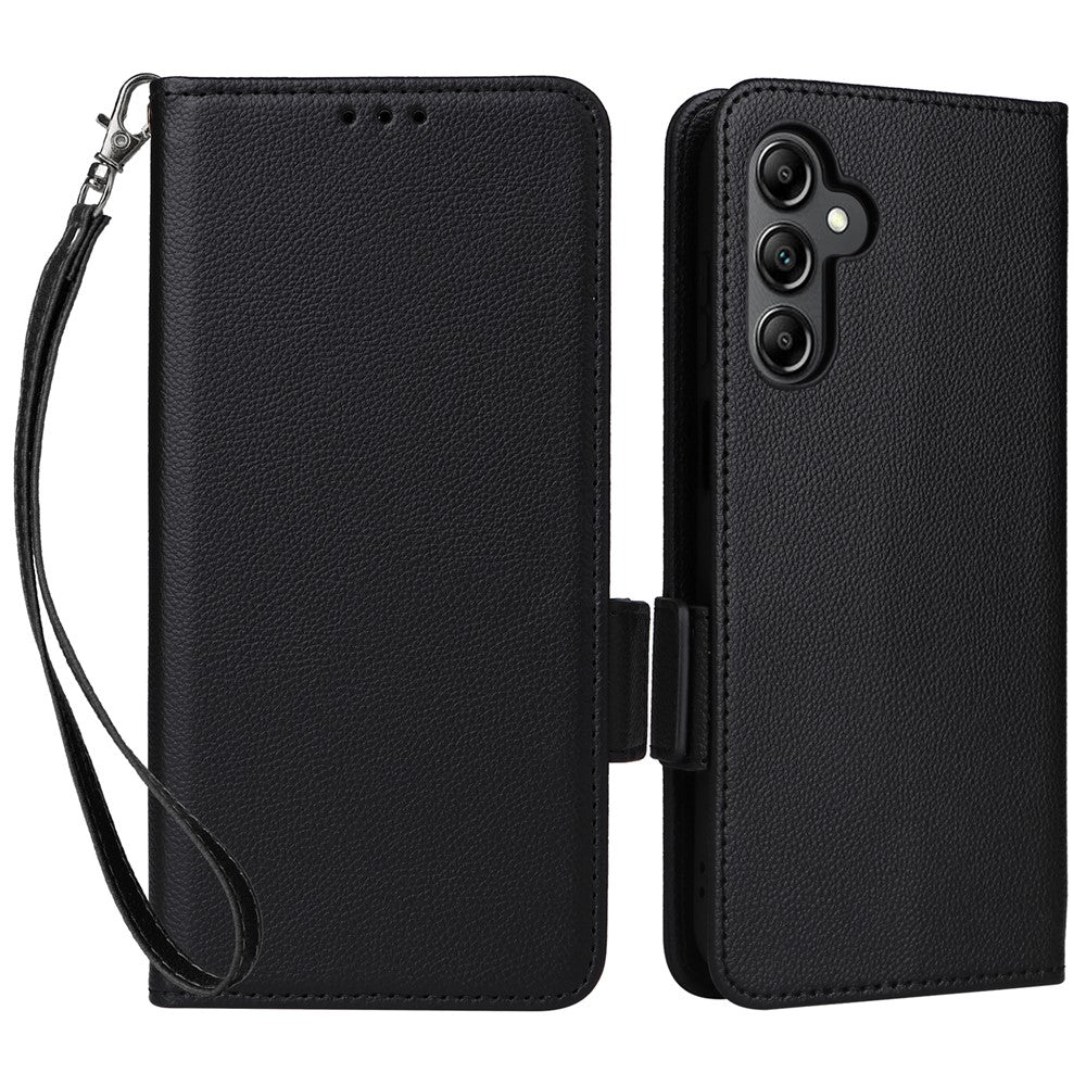 Samsung Galaxy A15 4G / 5G Plånboksfodral PU-läder Litchitextur mobilstativ